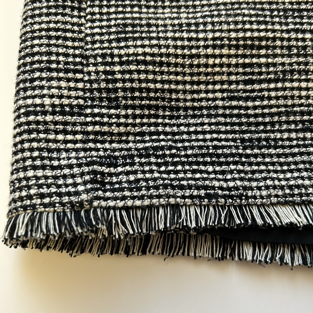 Ann Taylor Black and White Tweed Fringe Hem Shorts